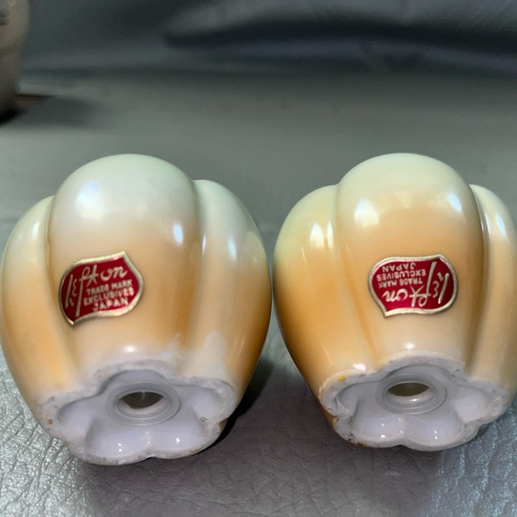 Vintage Lefton Trade Mark Floral Ceramic Salt and Pepper Shakers Made in Japan - Picture 5 of 7